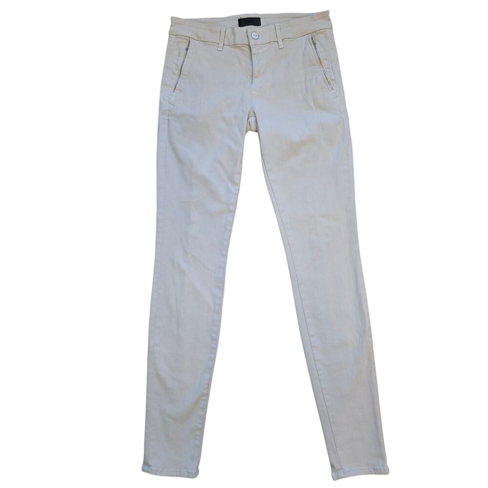 Koral Low Rise Skinny Jeans Beige Cream Stretch Denim Womens Size 29
